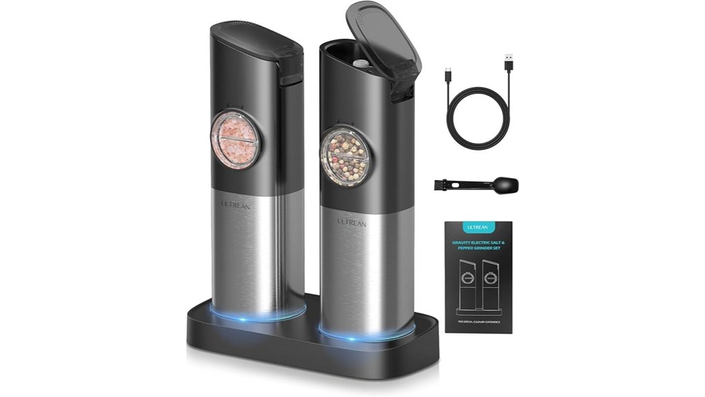 rechargeable led gravity pepper grinder