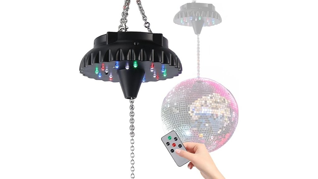 rechargeable rgbw remote disco spinner