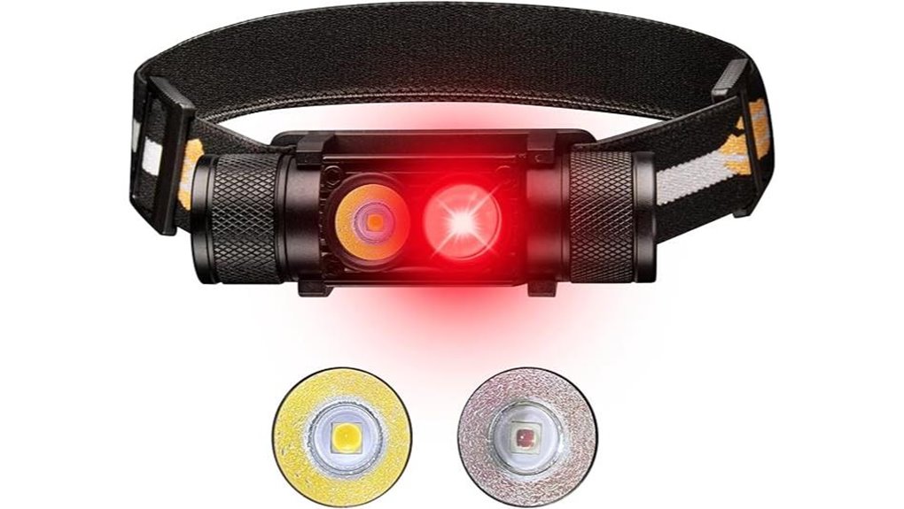 rechargeable white and red headlamp