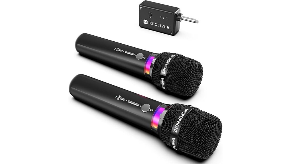 rechargeable wireless led karaoke microphone