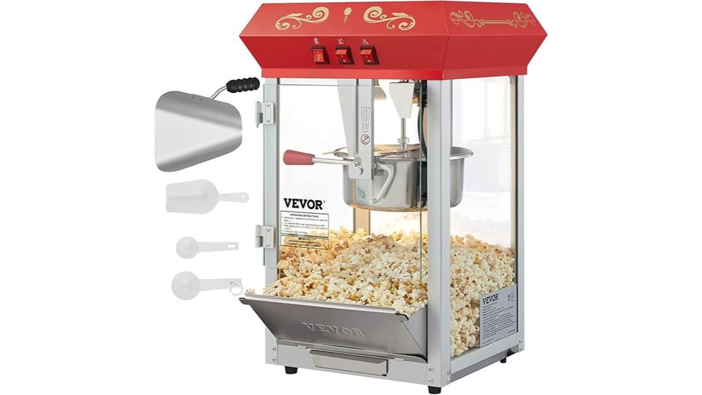 red 8oz commercial popcorn machine