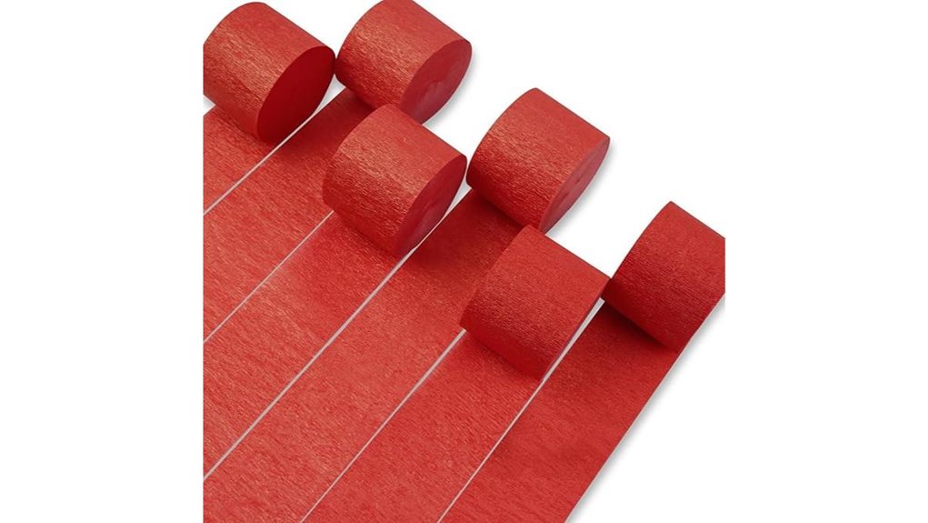 red crepe party streamers