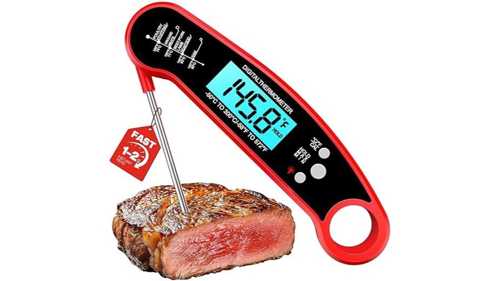 red digital instant read thermometer