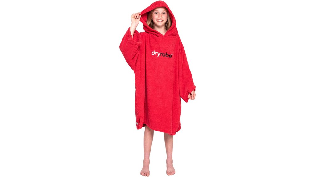 red dryrobe kids hooded poncho