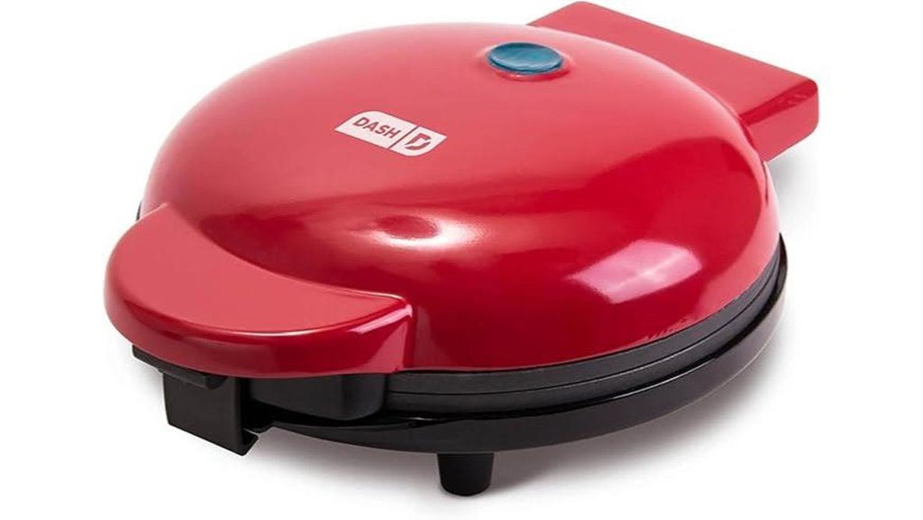 red electric round pancake griddle