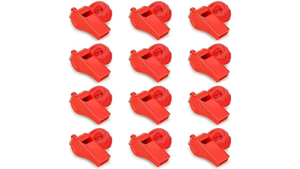 red loud plastic emergency whistle