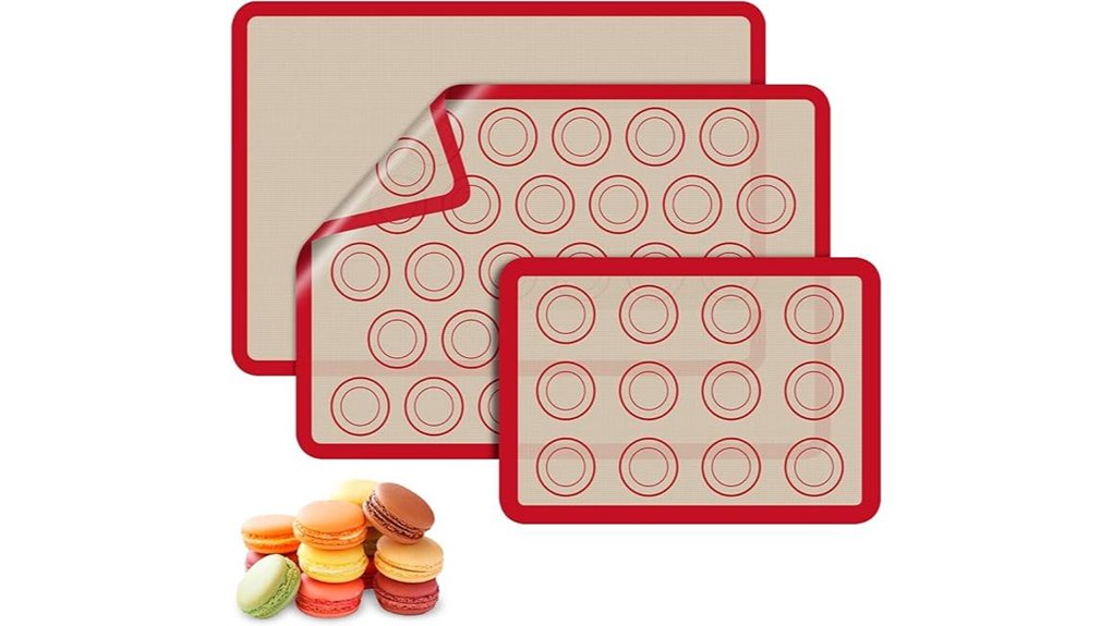 red nonstick macaron silicone mats