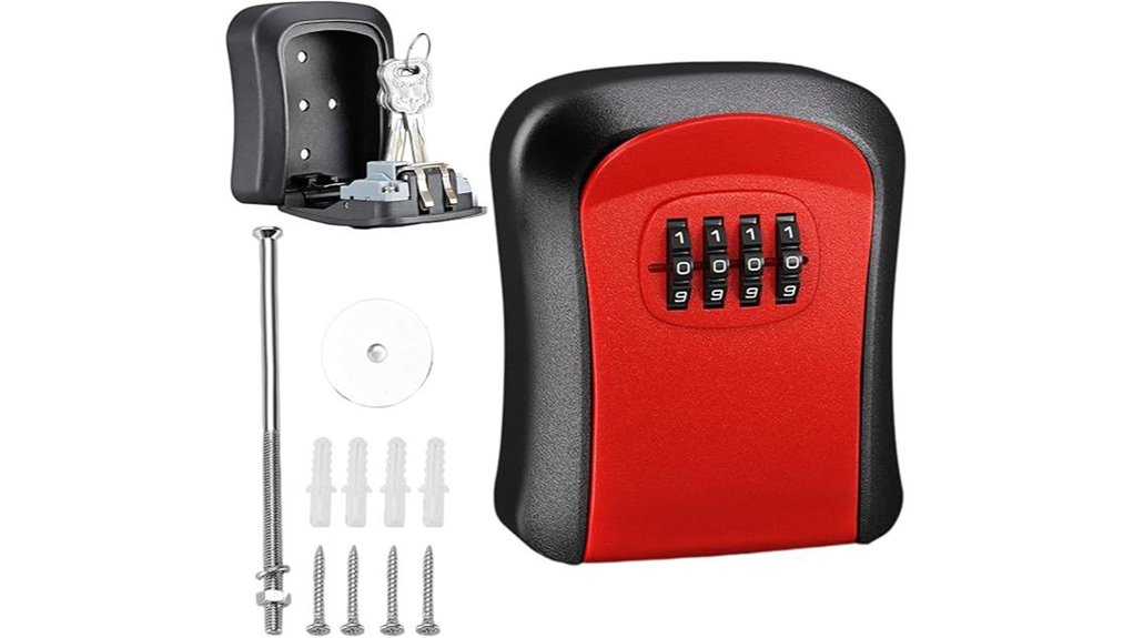 red outdoor combination keybox