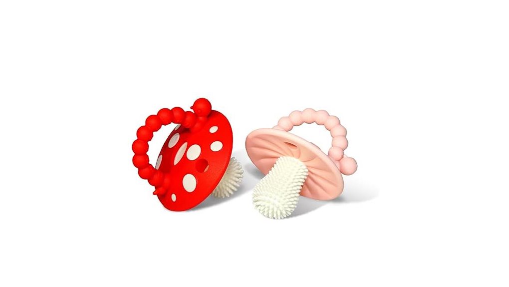 red pink baby silicone teether