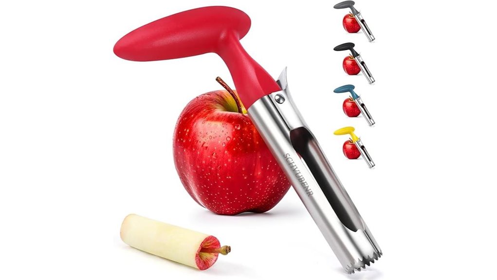 red stainless steel fruit corer