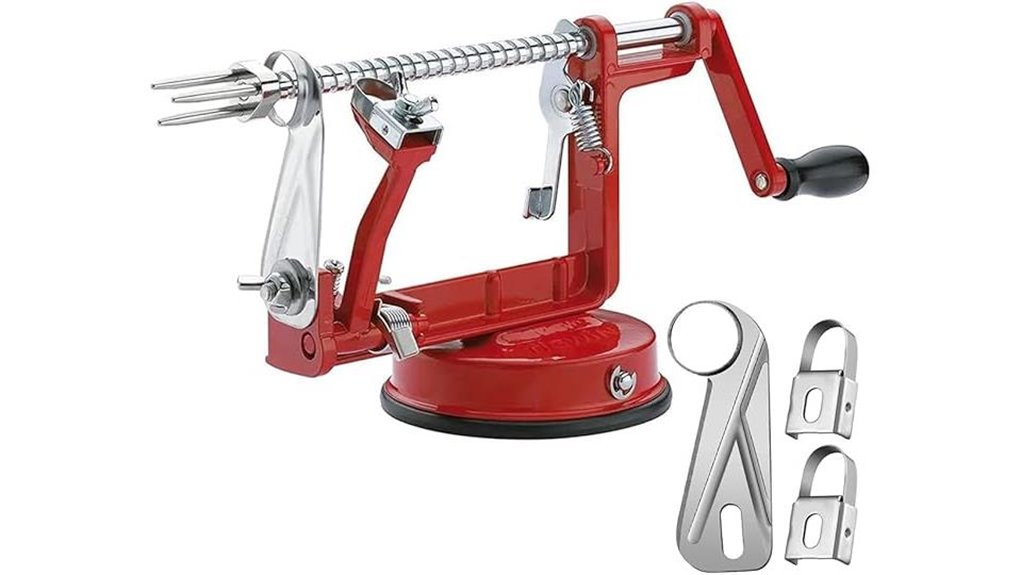 red suction apple peeler