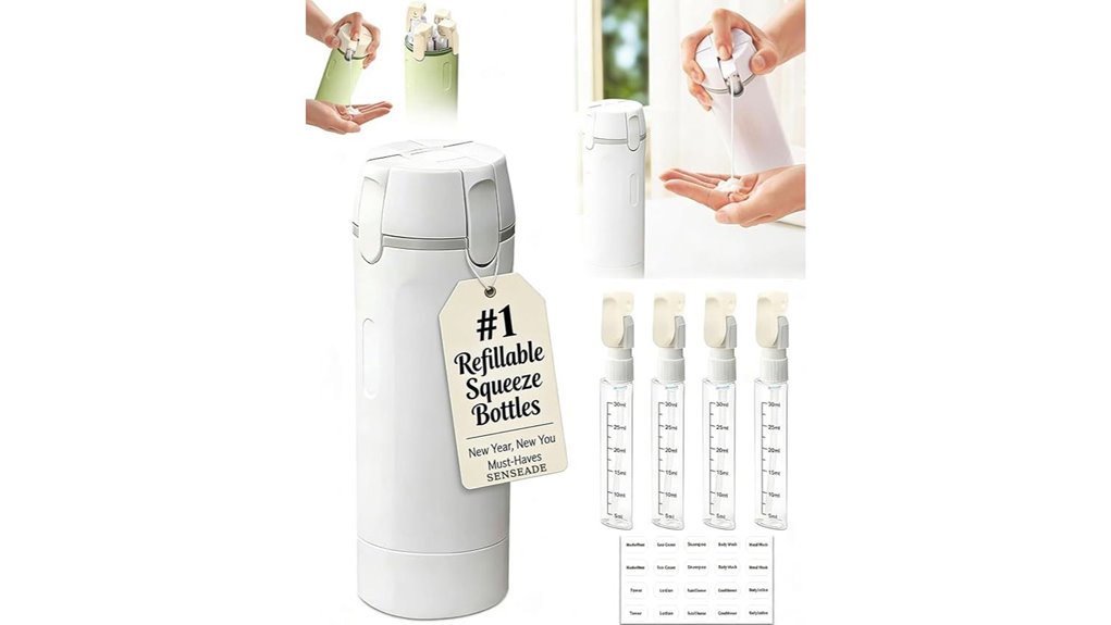 refillable four in one travel bottles