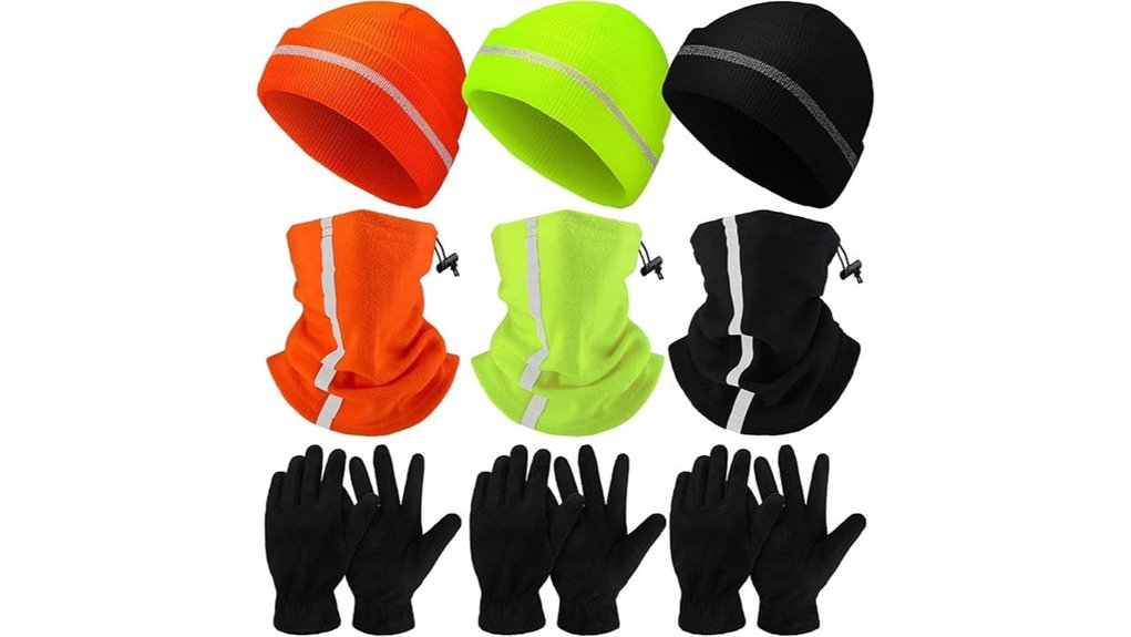 reflective beanie scarf gloves