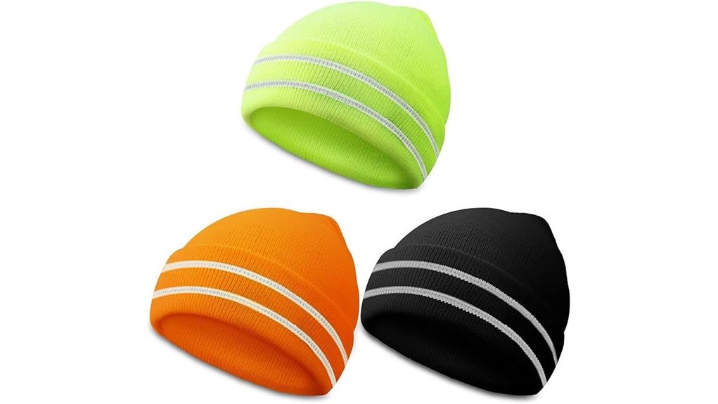 reflective knit winter safety beanie