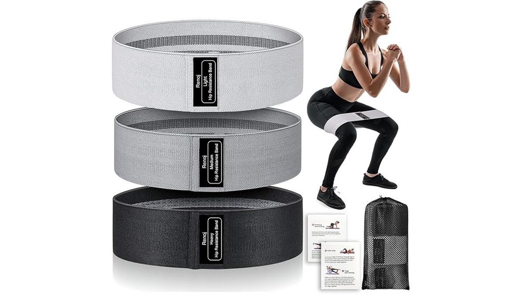 renoj three pack fabric resistance bands