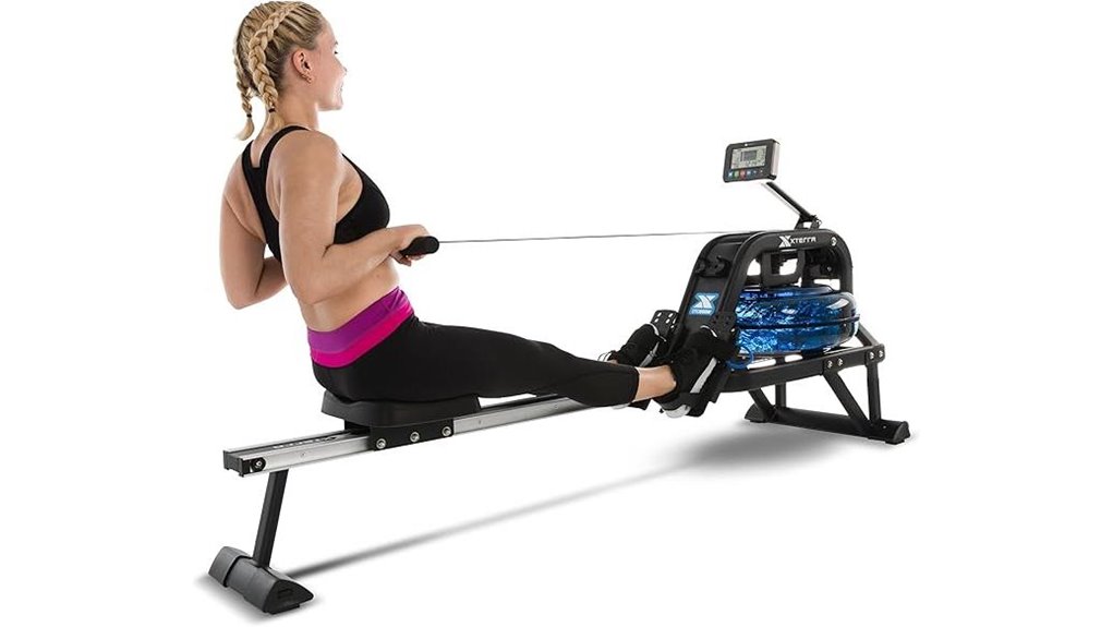 resistance based aquatic rowing machine