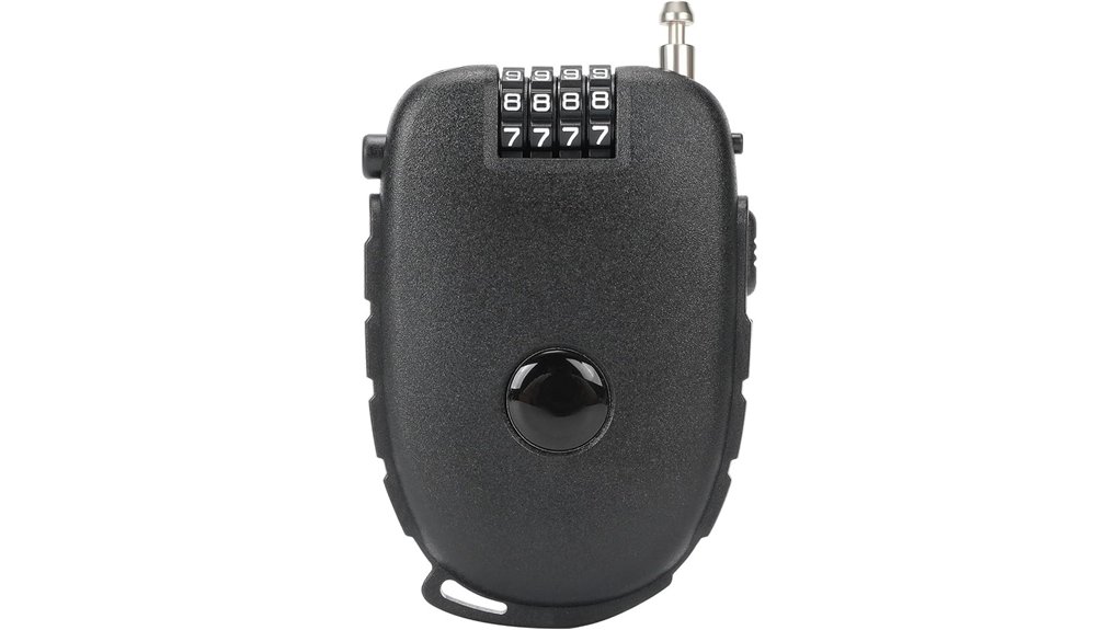 retractable 4 digit cable lock