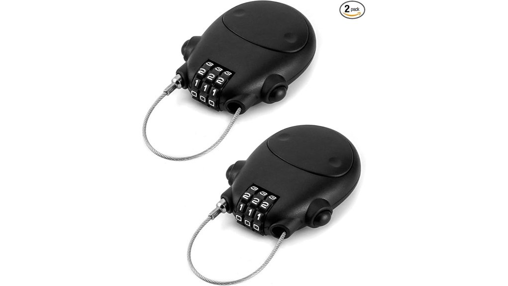 retractable combination cable locks