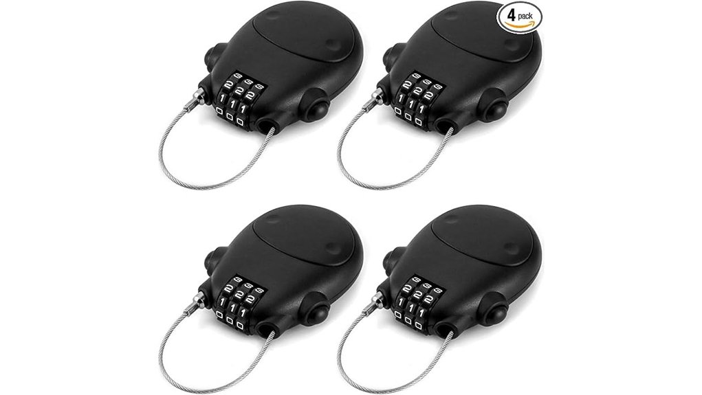 retractable steel cable luggage locks