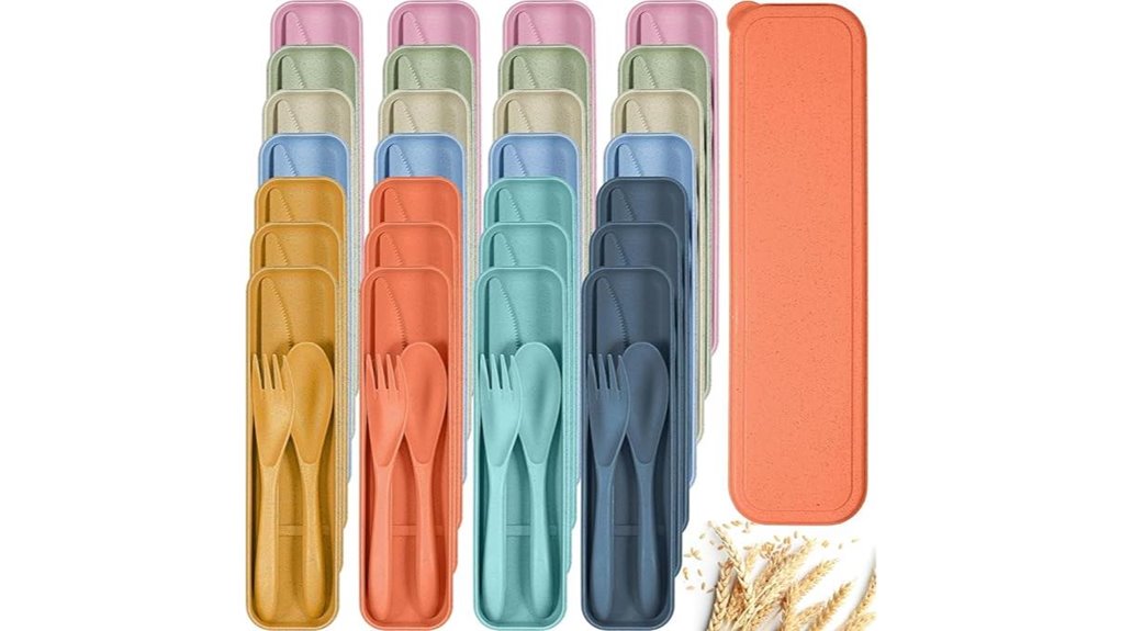 reusable 28 piece travel utensil set