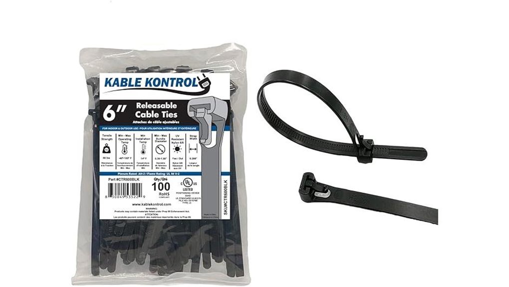 reusable 6 inch cable zip ties