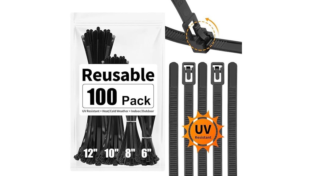 reusable assorted zip tie pack