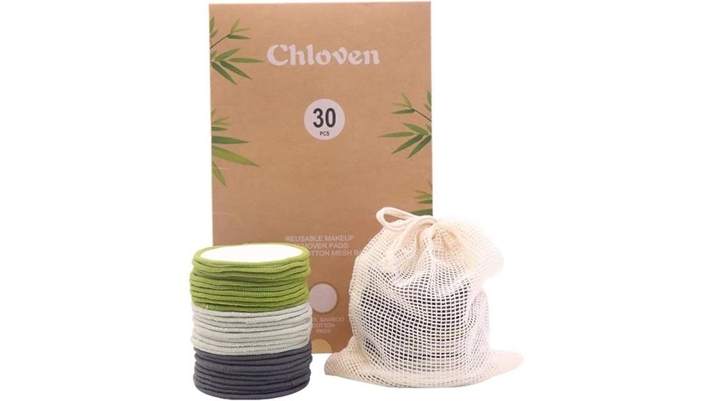 reusable bamboo cotton makeup pads