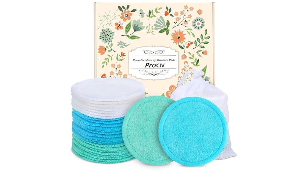 reusable bamboo cotton makeup pads