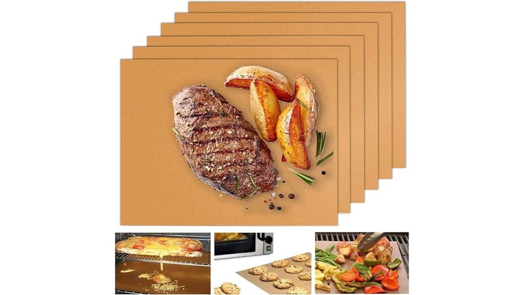 reusable copper coated bbq grill mats