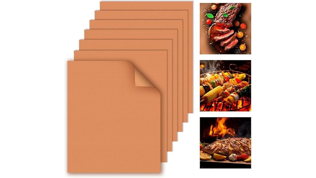 reusable copper coated grill mats