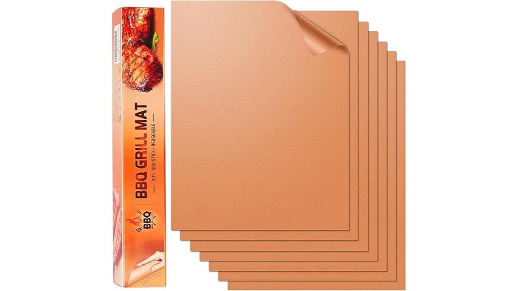 reusable copper nonstick grill mats