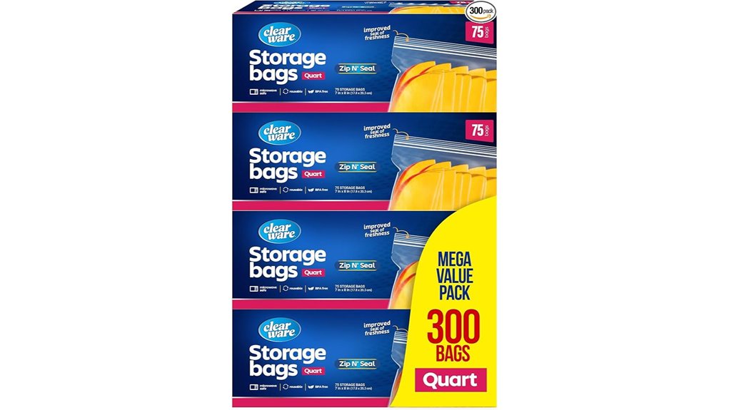 reusable double zipper quart bags