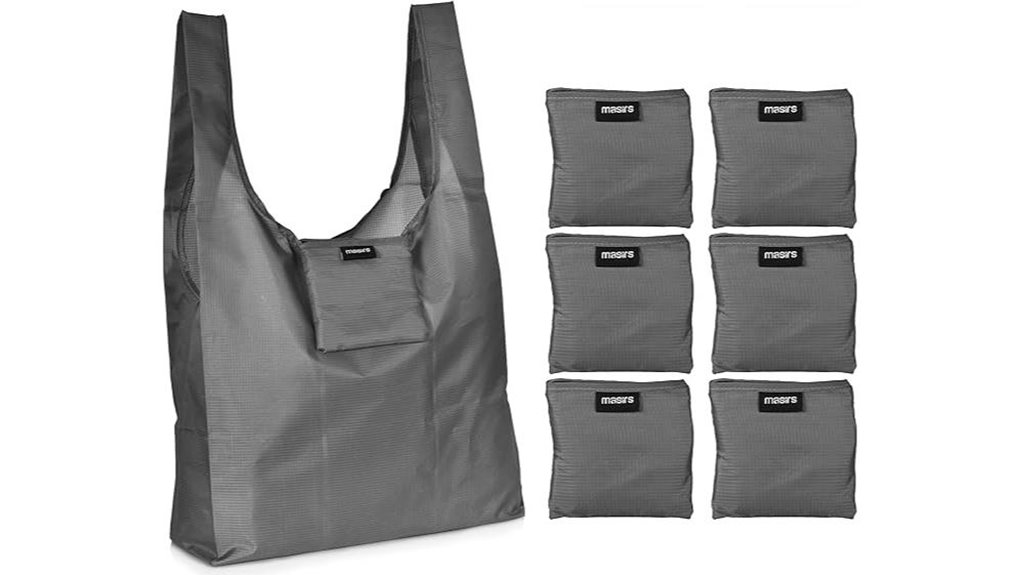 reusable grey ripstop grocery bags