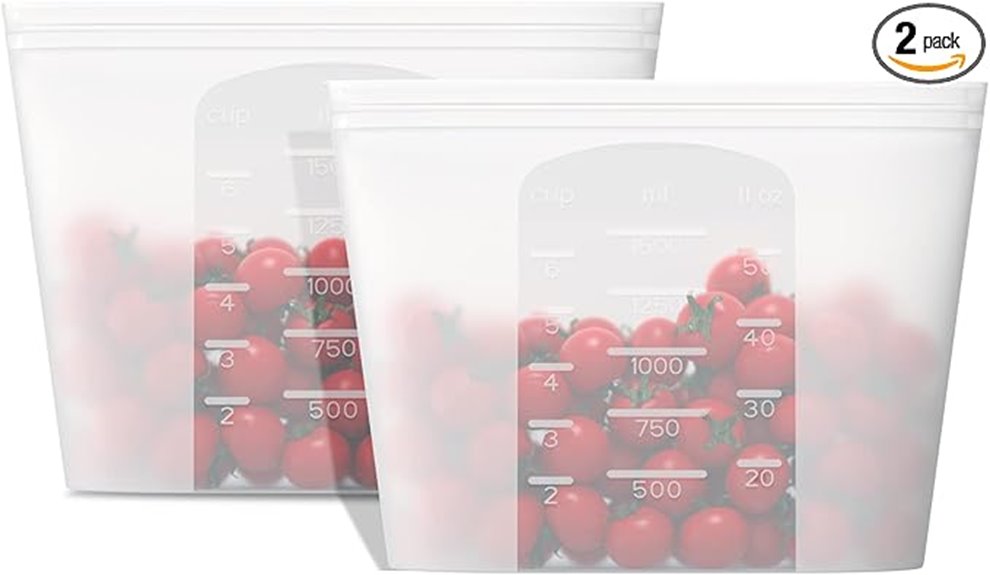 reusable large 53oz silicone bags