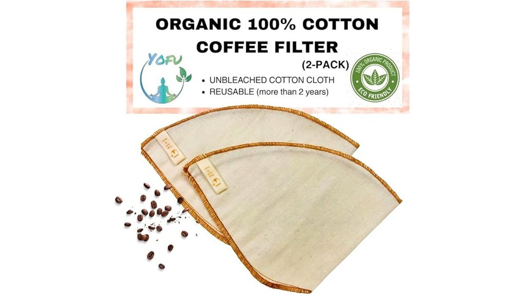reusable organic cotton coffee filters