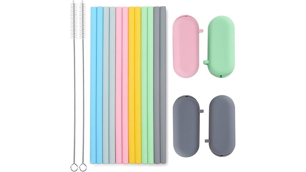 reusable platinum silicone drinking straws