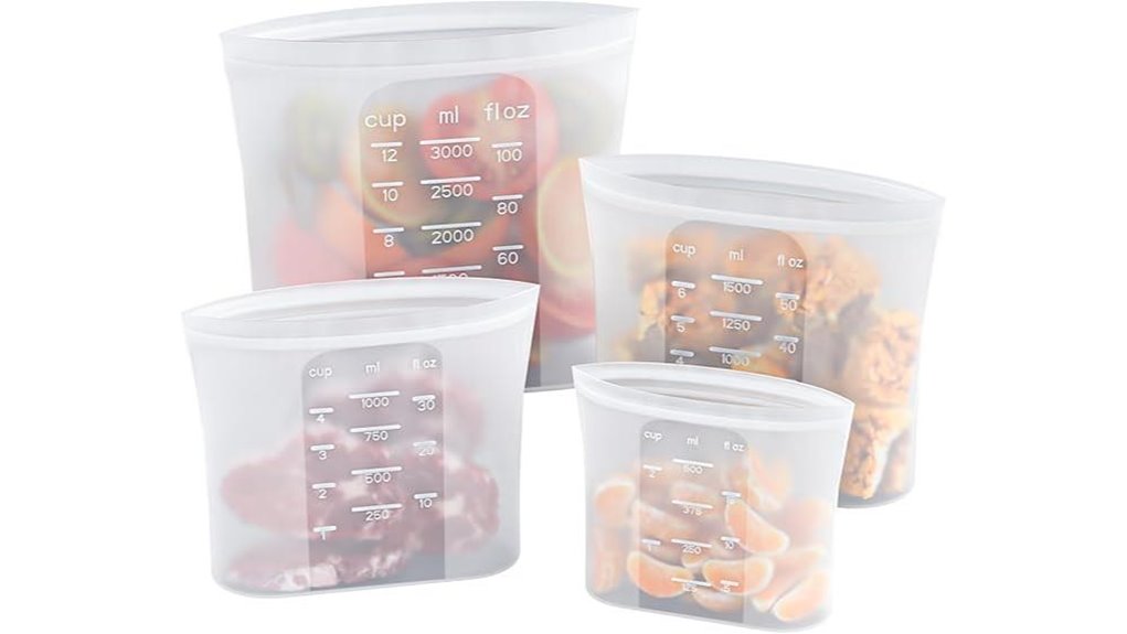 reusable silicone food storage bags