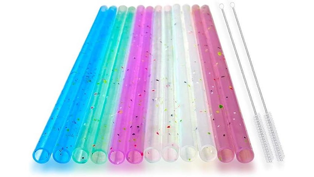 reusable two tone silicone straws