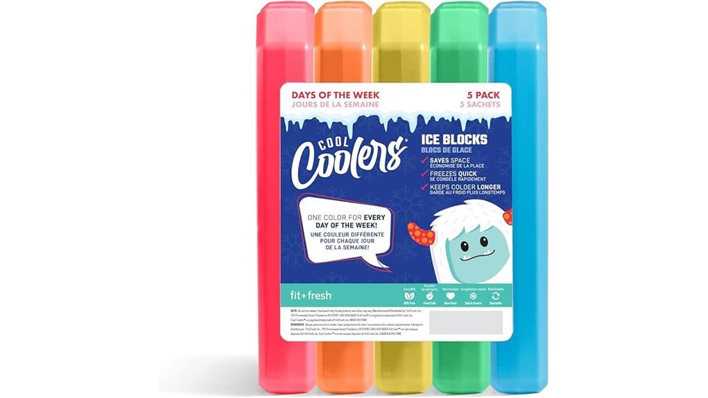 reusable weekday labeled freezer packs