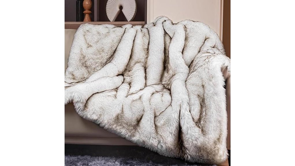 reversible 1000gsm faux mink throw