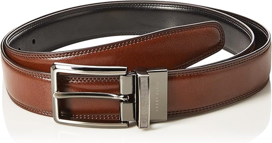 reversible bonded leather belt