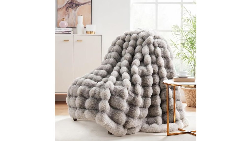 reversible faux fur throw blanket