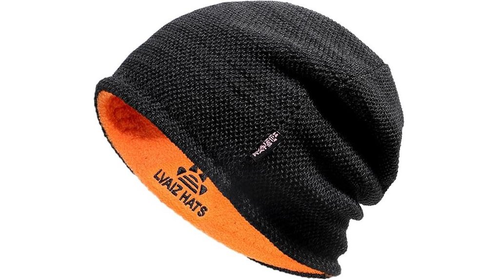 reversible fleece lined unisex beanie