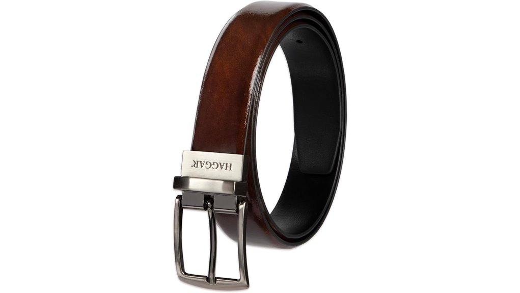 reversible genuine leather dress belt