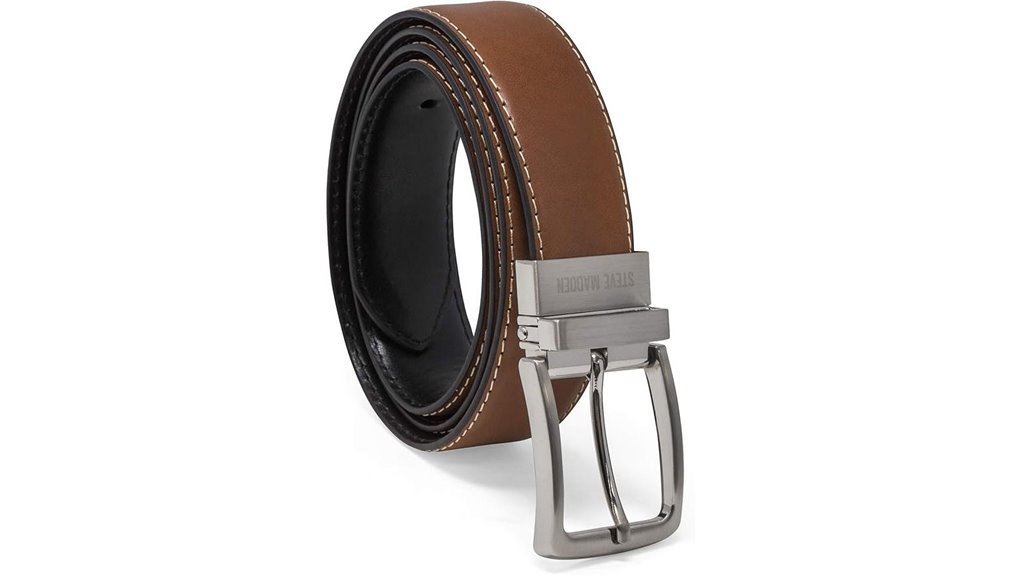 reversible leather dress belt