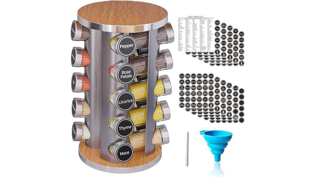 revolving 20 jar spice carousel