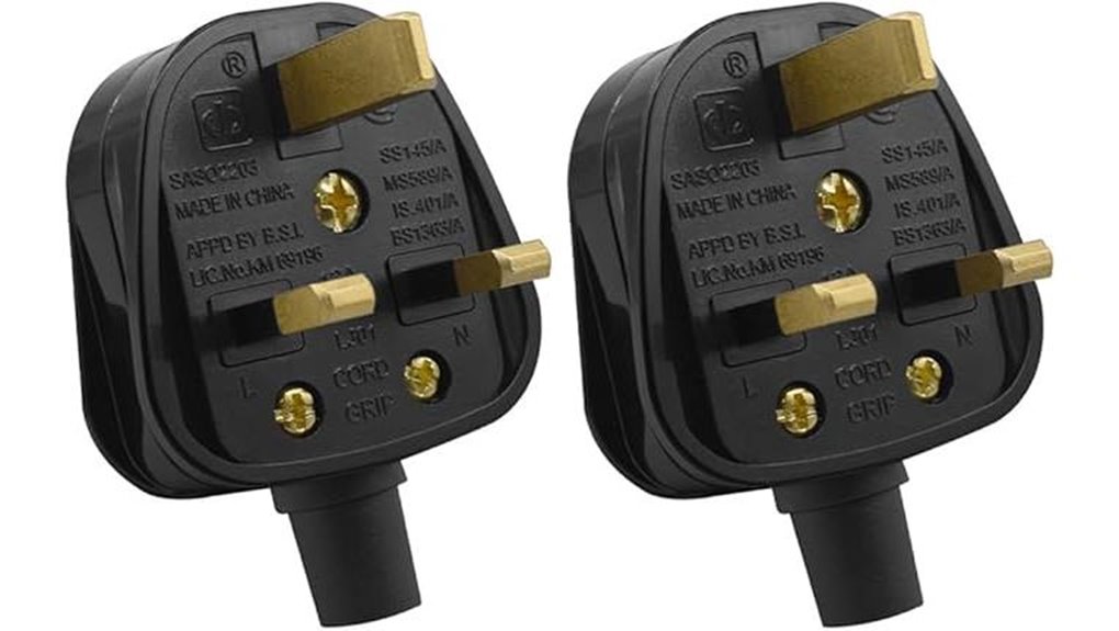 rewireable uk three prong plugs