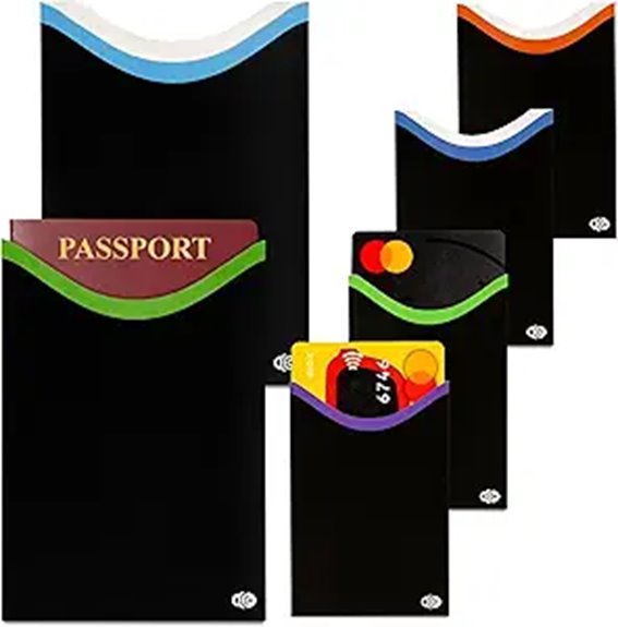 rfid blocking passport and card sleeves