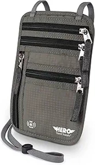 rfid blocking passport neck wallet