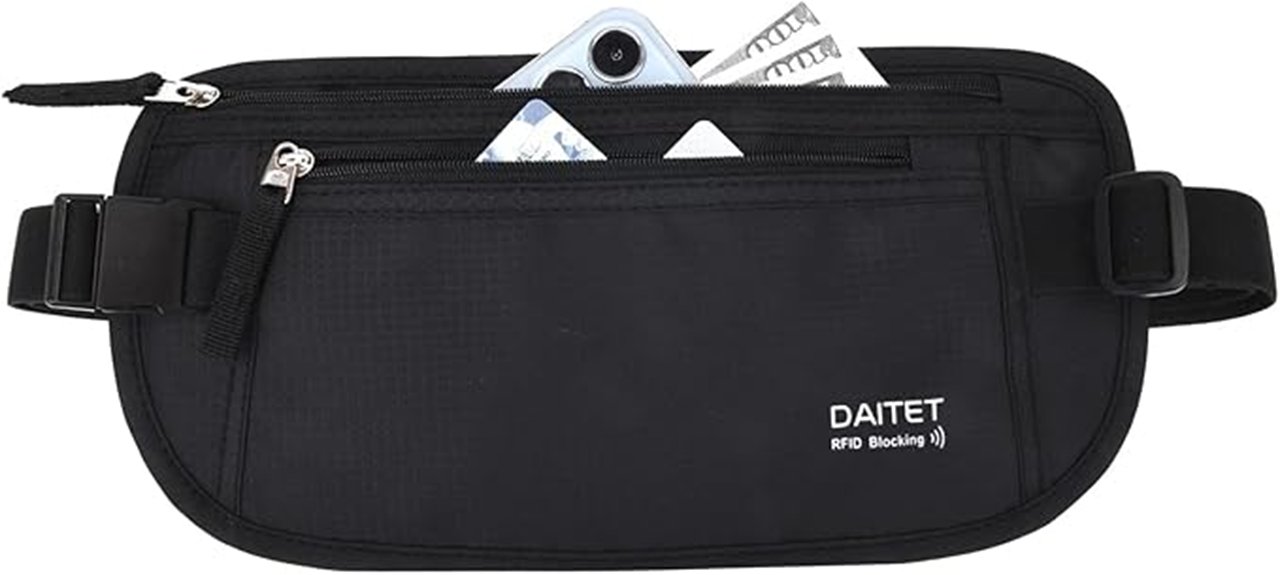 rfid blocking travel money belt